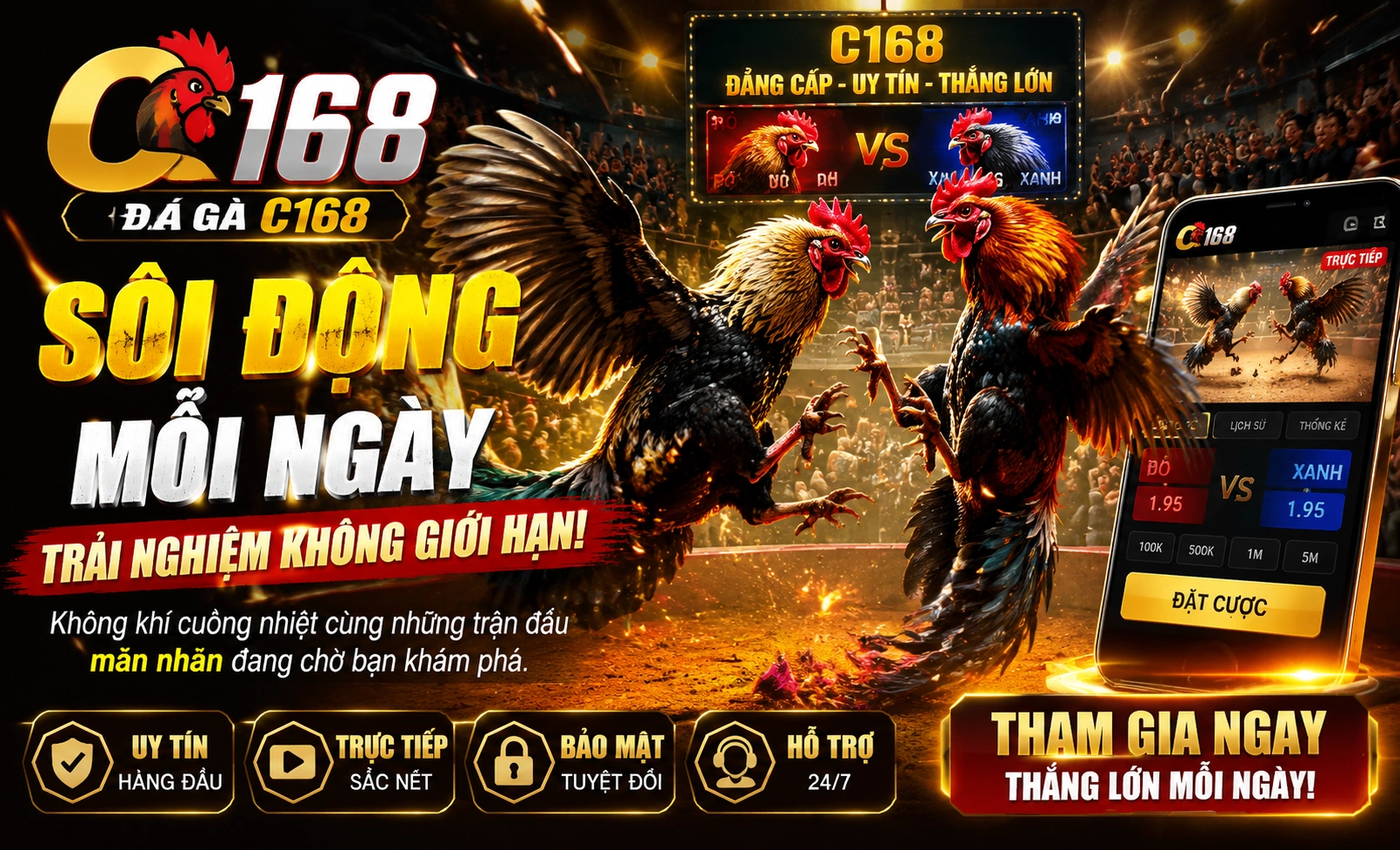 C168 Đá Gà live giao diện 1