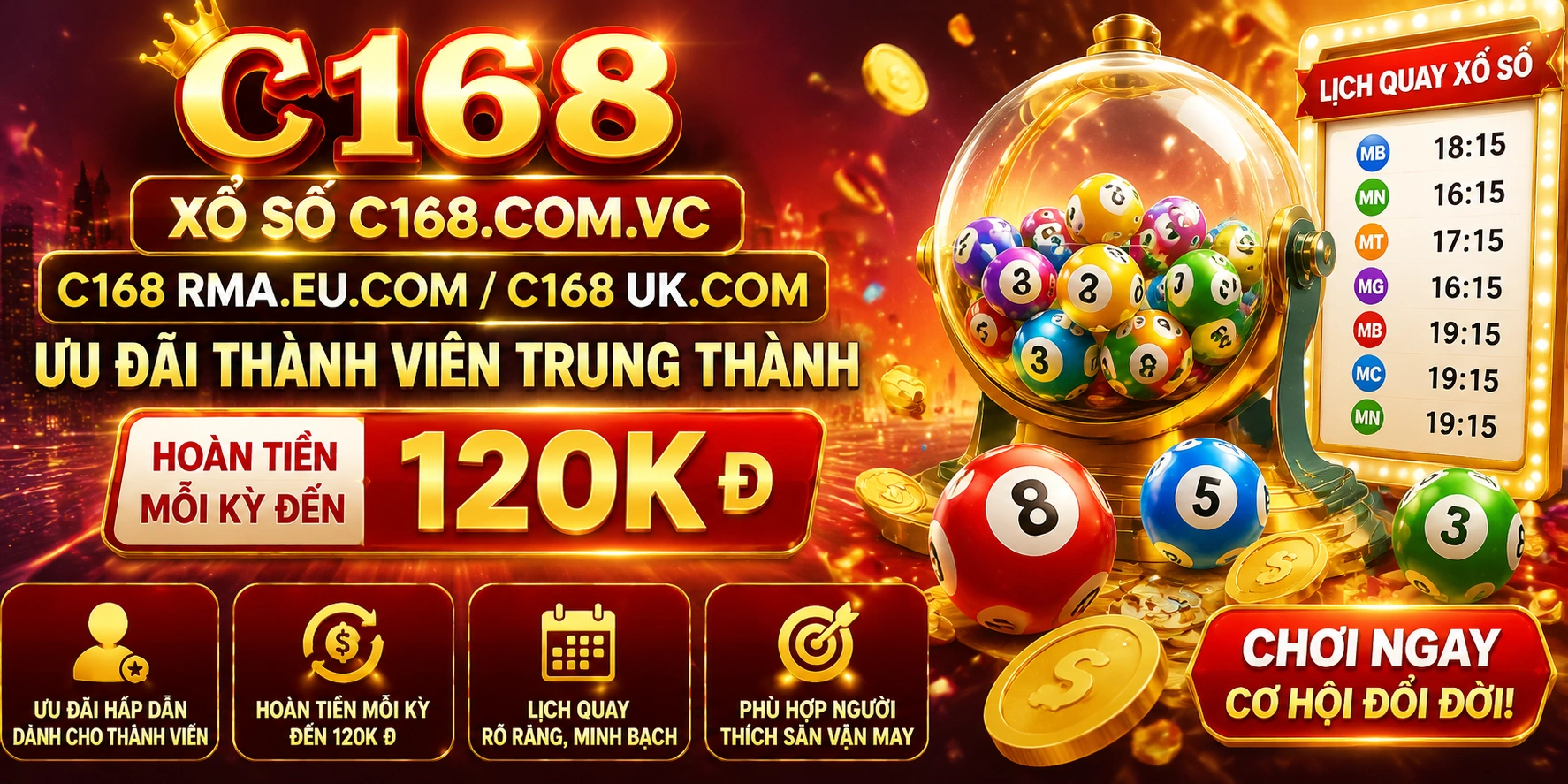 C168 Xổ Số - bảng kết quả và jackpot